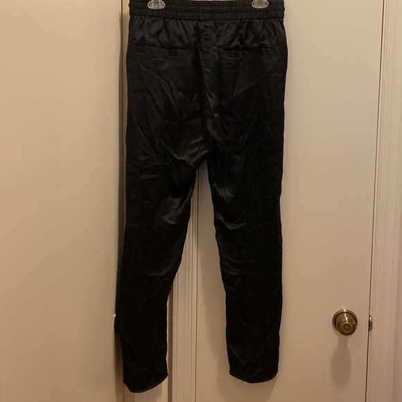 Black Silk Straight Leg Pants - Picture 2 of 5